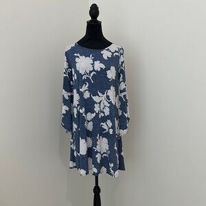 SJS Blue and White Floral Dress